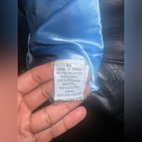 Vegan Leather Jacket Black faux pleather fashion nova women’s medium - Picture 8 of 9